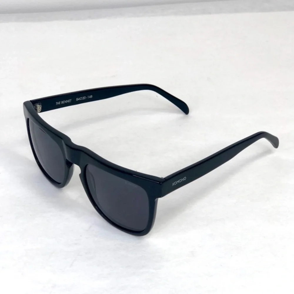 KOMONO Bennet Glossy Black Sunglasses NEW